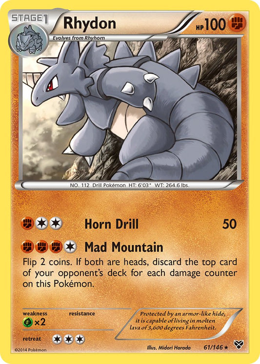 Rhydon 61/146 Non-Holo Rare - MissingNo.