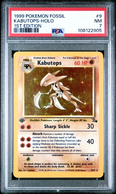 Kabutops 1st Edition PSA 7 - MissingNo.