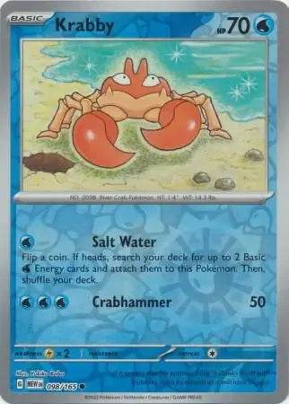 Krabby 98/165 Reverse Common - MissingNo.