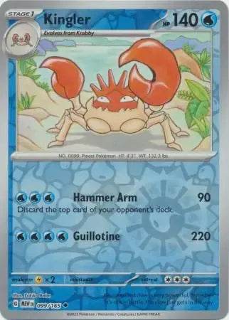 Kingler 99/165 Reverse Uncommon - MissingNo.