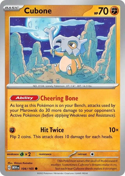 Cubone 104/165 Common - MissingNo.