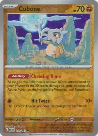 Cubone 104/165 Reverse Common - MissingNo.