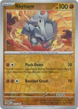 Rhyhorn 111/165 Reverse Common - MissingNo.