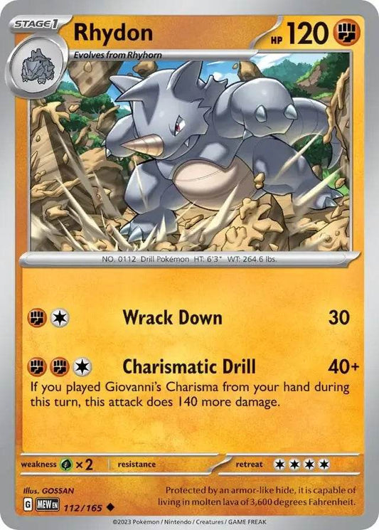 Rhydon 112/165 Uncommon - MissingNo.