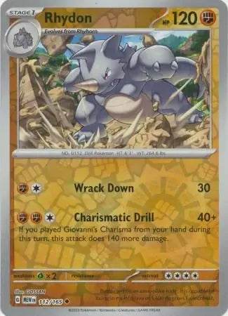 Rhydon 112/165 Reverse Uncommon - MissingNo.