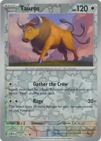 Tauros 128/165 Reverse Uncommon - MissingNo.