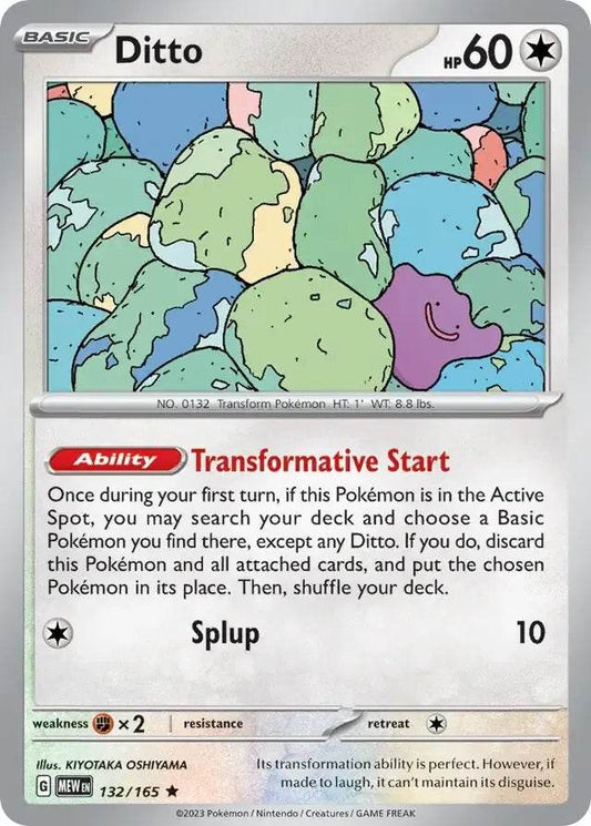 Ditto 132/165 Holo Rare - MissingNo.