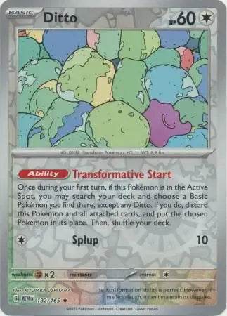 Ditto 132/165 Reverse Rare - MissingNo.