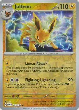 Jolteon 135/165 Reverse Rare - MissingNo.