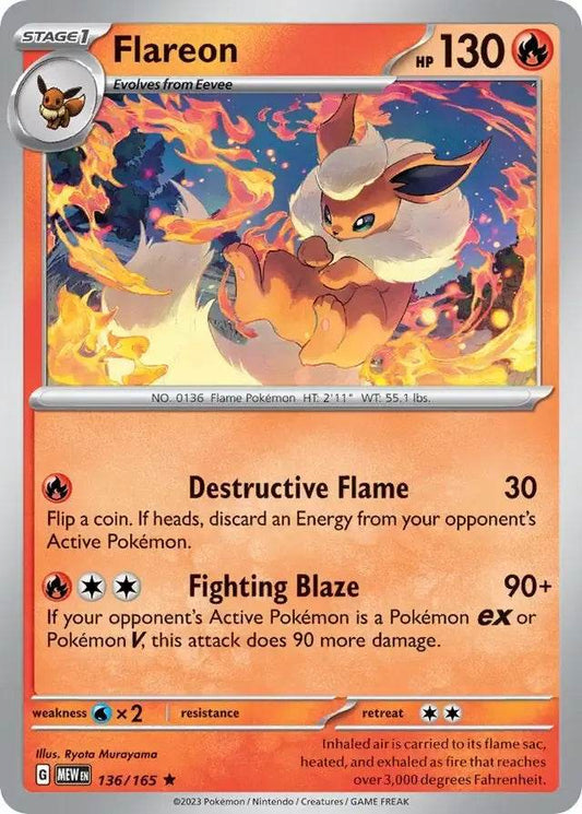 Flareon 136/165 Holo Rare - MissingNo.