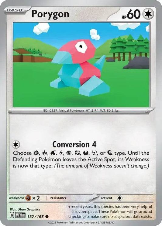 Porygon 137/165 Common - MissingNo.