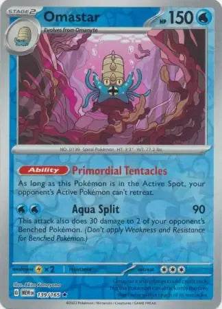 Omastar 139/165 Reverse Rare - MissingNo.