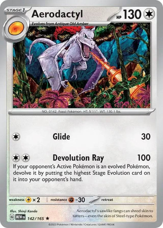 Aerodactyl 142/165 Holo Rare - MissingNo.