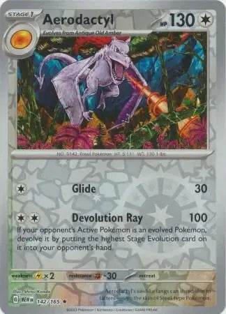 Aerodactyl 142/165 Reverse Rare - MissingNo.
