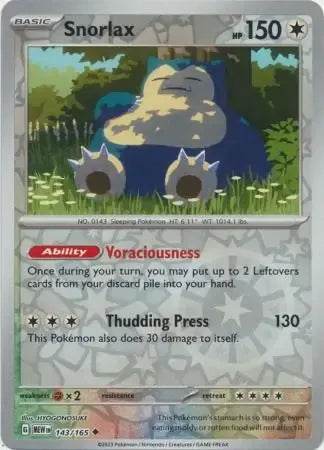 Snorlax 143/165 Reverse Uncommon - MissingNo.