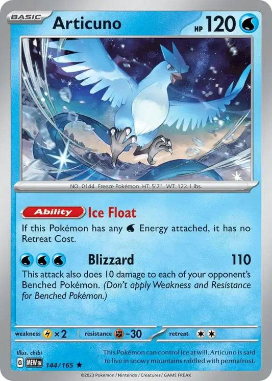 Articuno 144/165 Holo Rare - MissingNo.