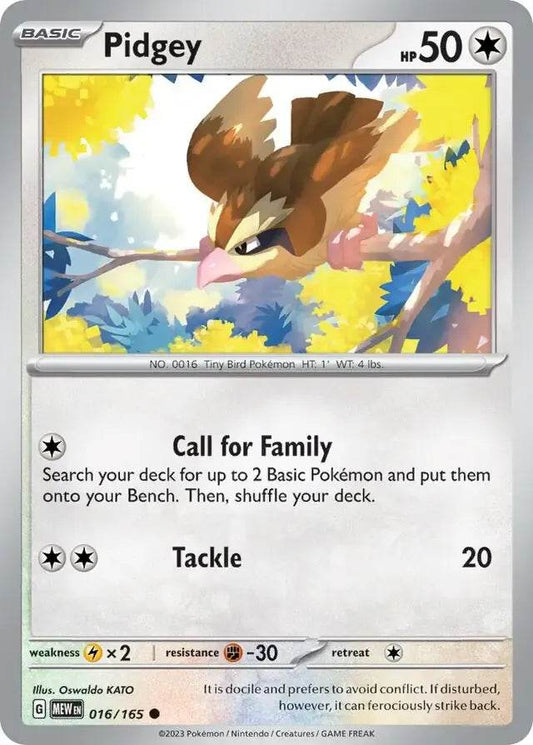Pidgey 16/165 Common - MissingNo.