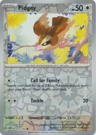 Pidgey 16/165 Reverse Common - MissingNo.