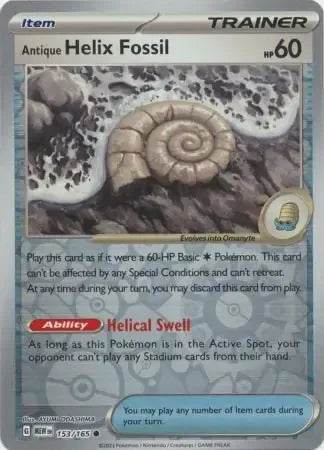 Antique Helix Fossil 153/165 Reverse Common - MissingNo.