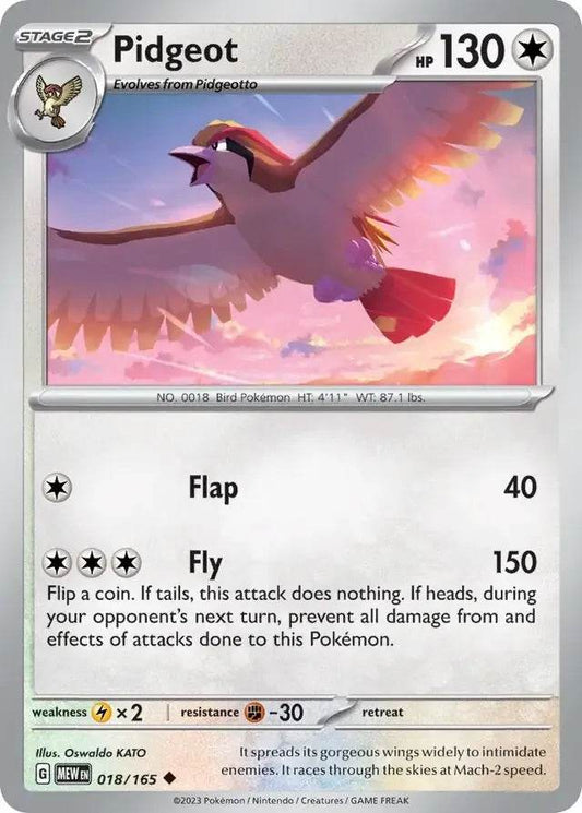 Pidgeot 18/165 Uncommon - MissingNo.
