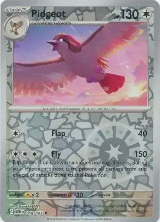 Pidgeot 18/165 Reverse Uncommon - MissingNo.