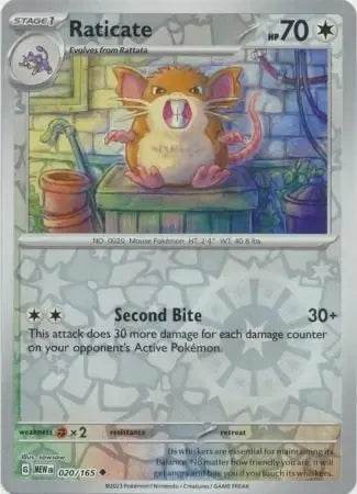 Raticate 20/165 Reverse Uncommon - MissingNo.