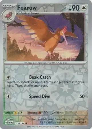 Fearow 22/165 Reverse Uncommon - MissingNo.
