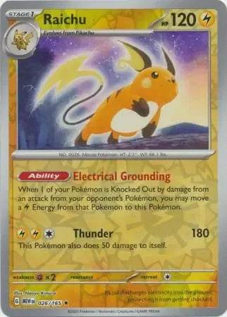 Raichu 26/165 Reverse Rare - MissingNo.