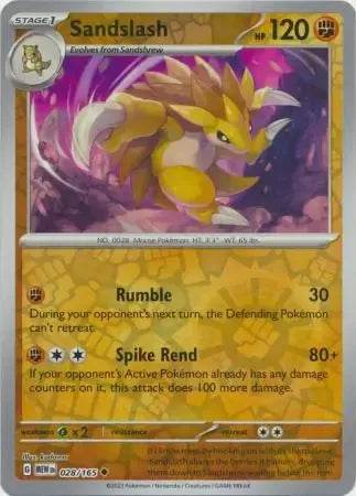 Sandslash 28/165 Reverse Uncommon - MissingNo.