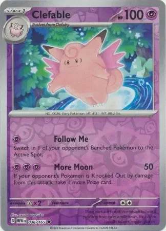 Clefable 36/165 Reverse Uncommon - MissingNo.