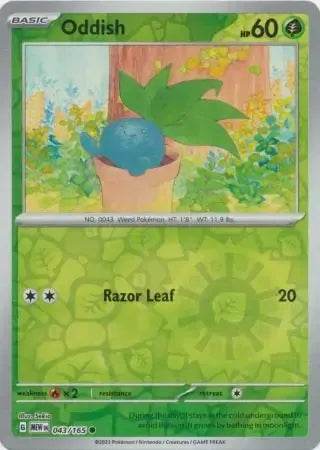 Oddish 43/165 Reverse Common - MissingNo.