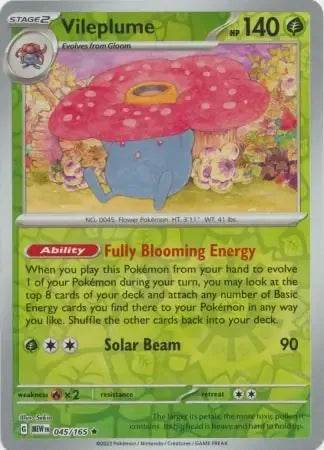 Vileplume 45/165 Reverse Rare - MissingNo.