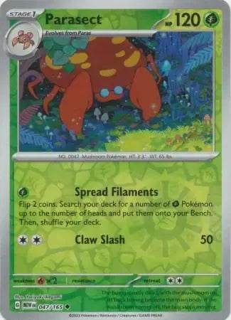 Parasect 47/165 Reverse Uncommon - MissingNo.
