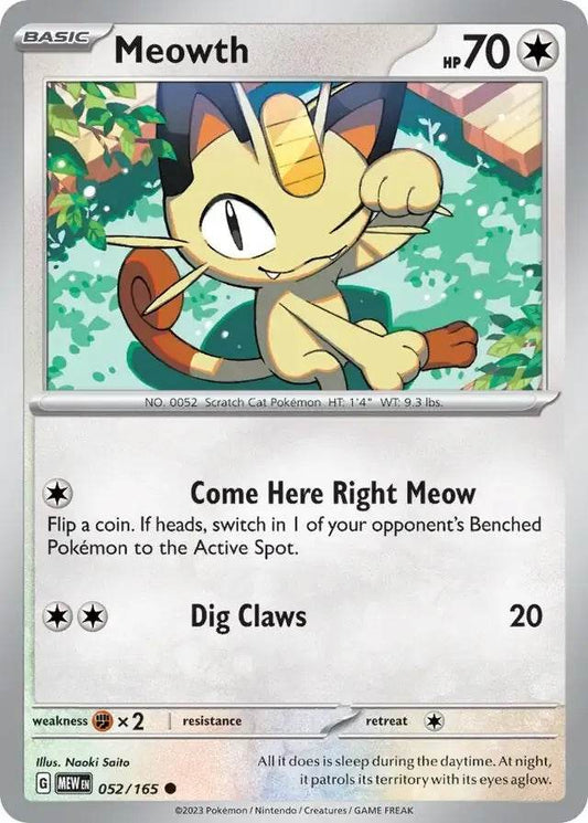 Meowth 52/165 Common - MissingNo.