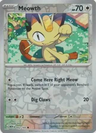 Meowth 52/165 Reverse Common - MissingNo.