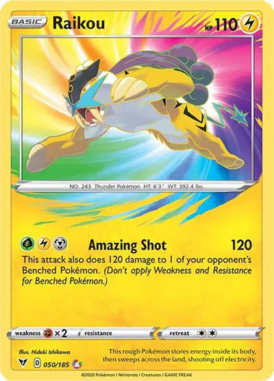 Raikou 050/185 Vivid Voltage Amazing Rare Pokemon Card NM - MissingNo.