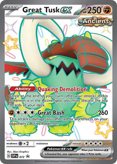 Great Tusk ex 72 Paldean Fates Tins Exclusive