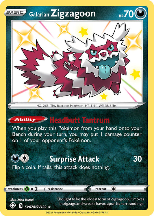 Galarian Zigzagoon SV078/SV122 Holo Rare