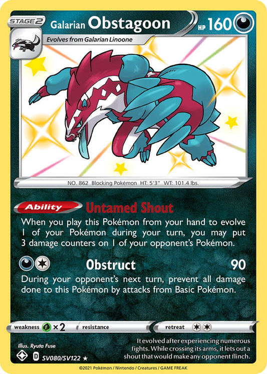 Galarian Obstagoon SV080/SV122 Holo Rare
