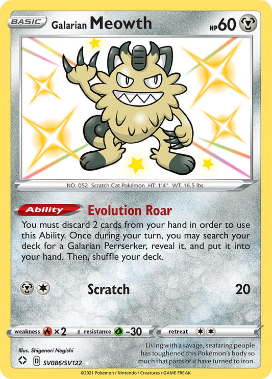 Galarian Meowth SV086/SV122 Holo Rare