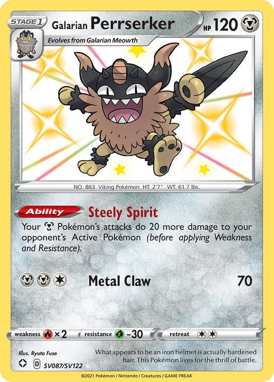 Galarian Perrserker SV087/SV122 Holo Rare